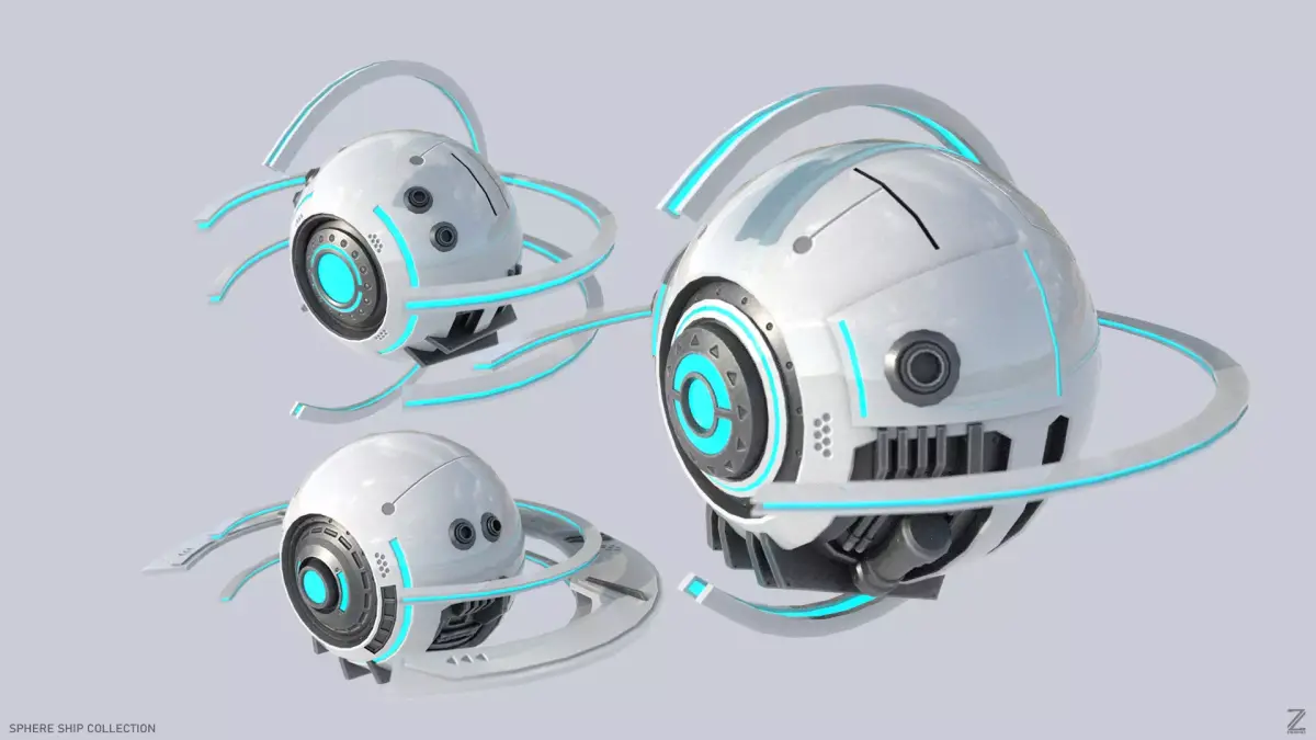 Sphere ship collection 3D Model Pack
