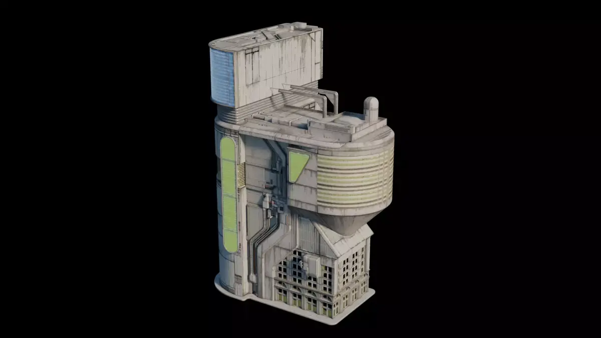 Cyberpunk Building 2 Low-poly 3D model purchase