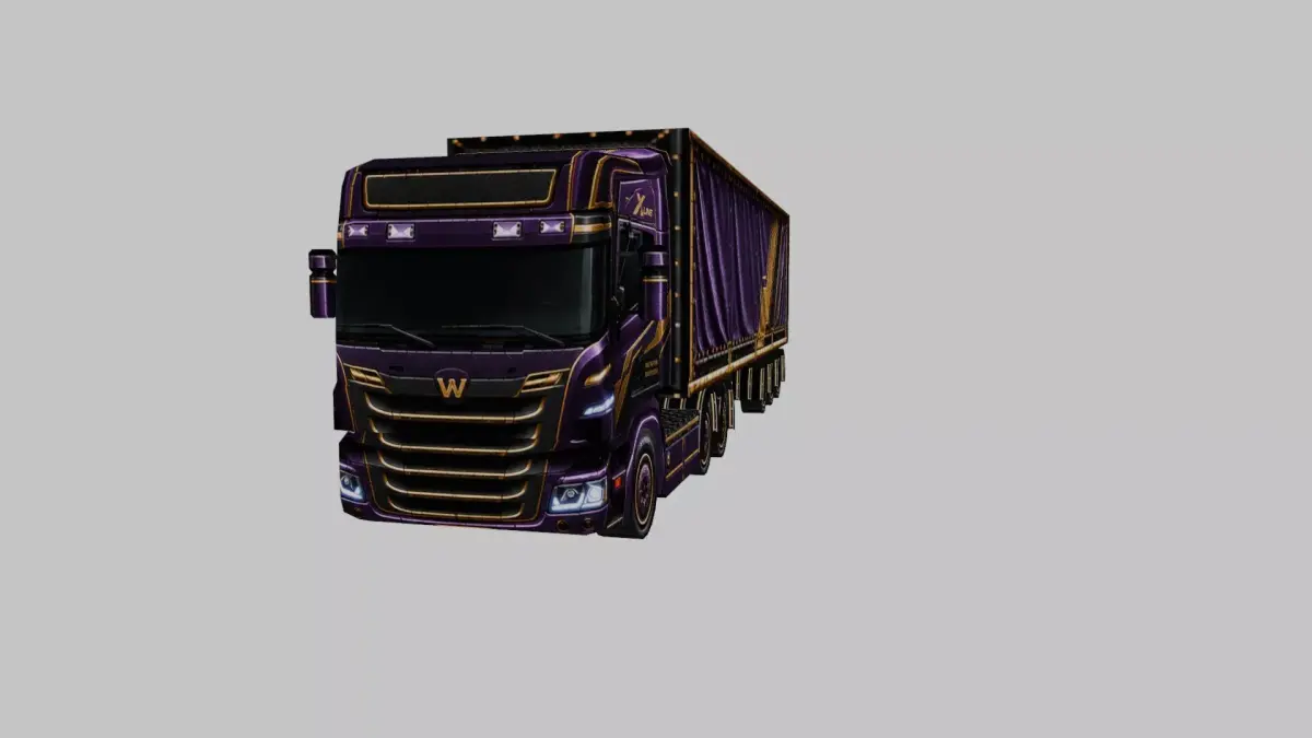 Cargo Semi Truck 3D Model 04 Low-poly 3D model