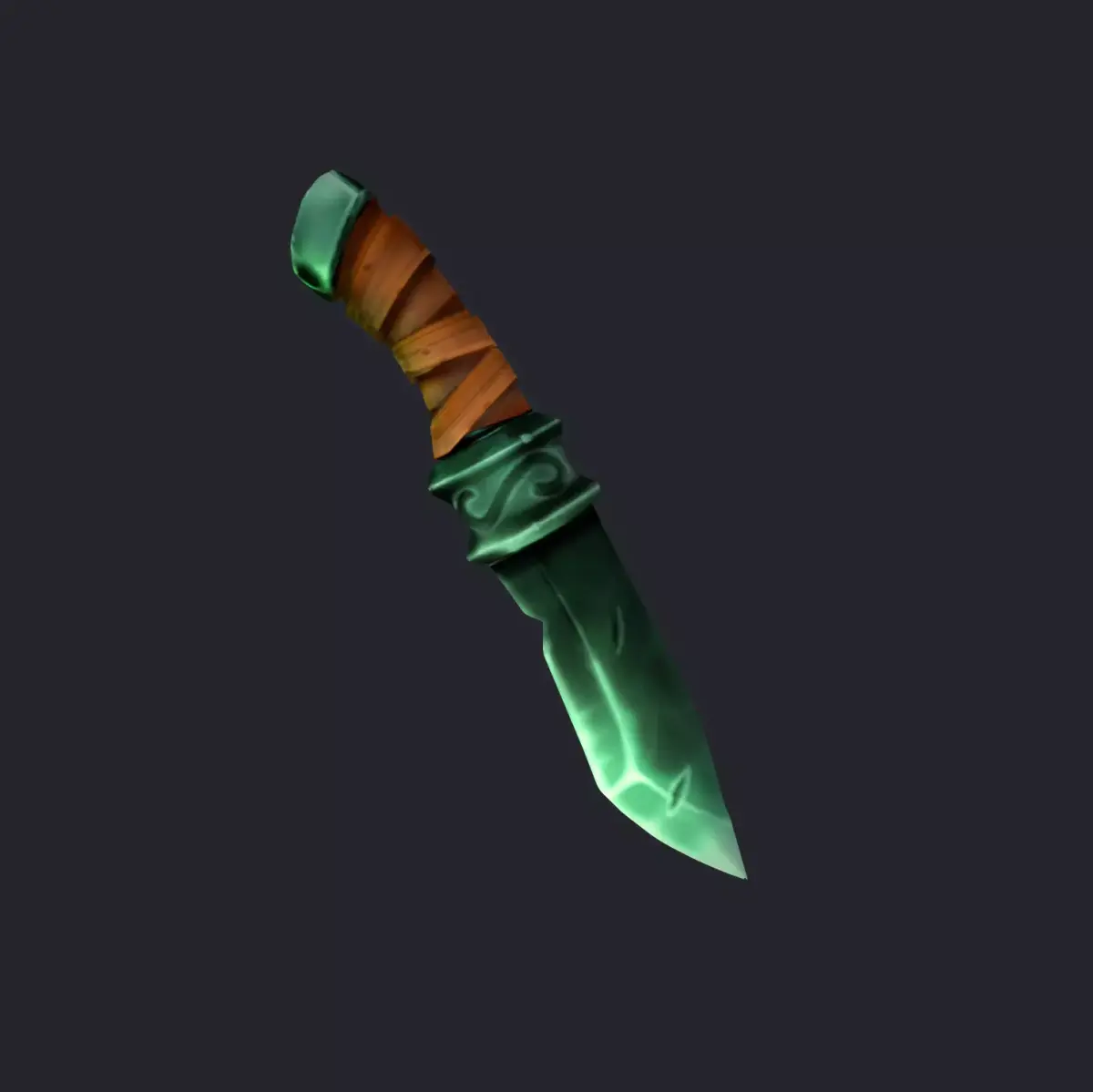 Stylized knife high and low poly Low-poly 3D model