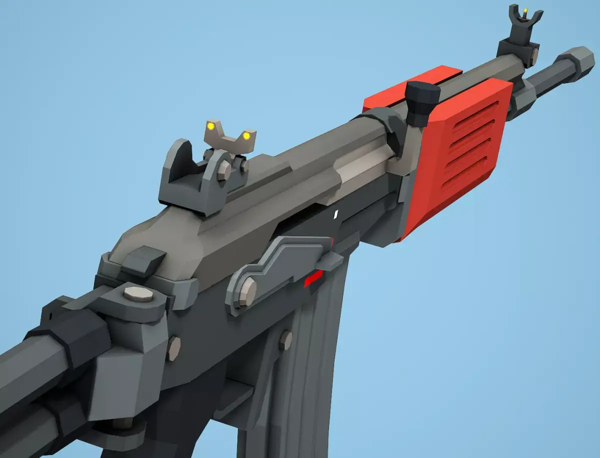 Stylized Galil ARM Low Poly Mobile Ready Low-poly 3D model