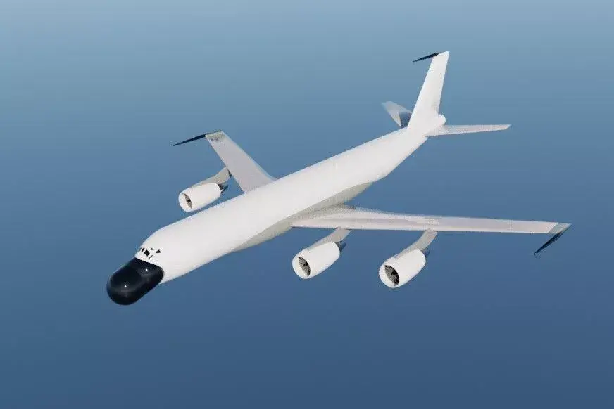 707-700 ELTA Suite Radar Plane - Custom 1950s Modernized Jet Low-poly 3D model