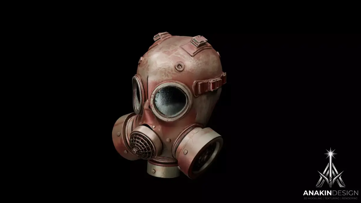 Rusty Gas Mask 3D Model Low-poly 3D model