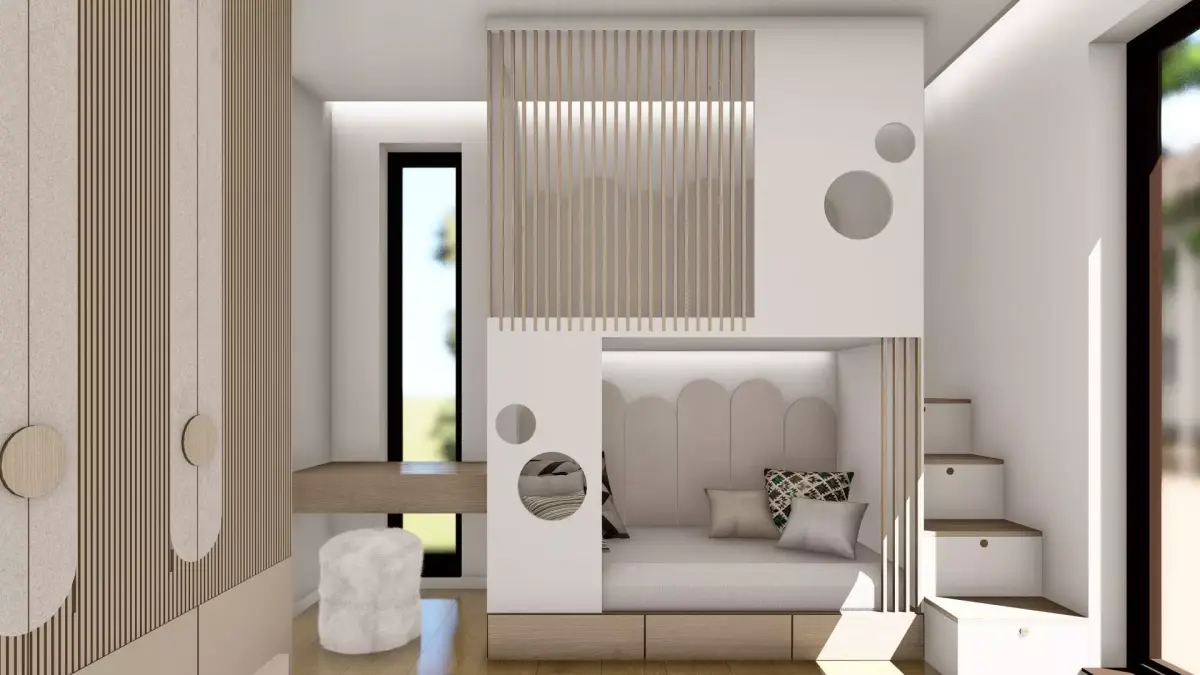 Modern Baby Room Furniture Set with Built Free low-poly 3D model
