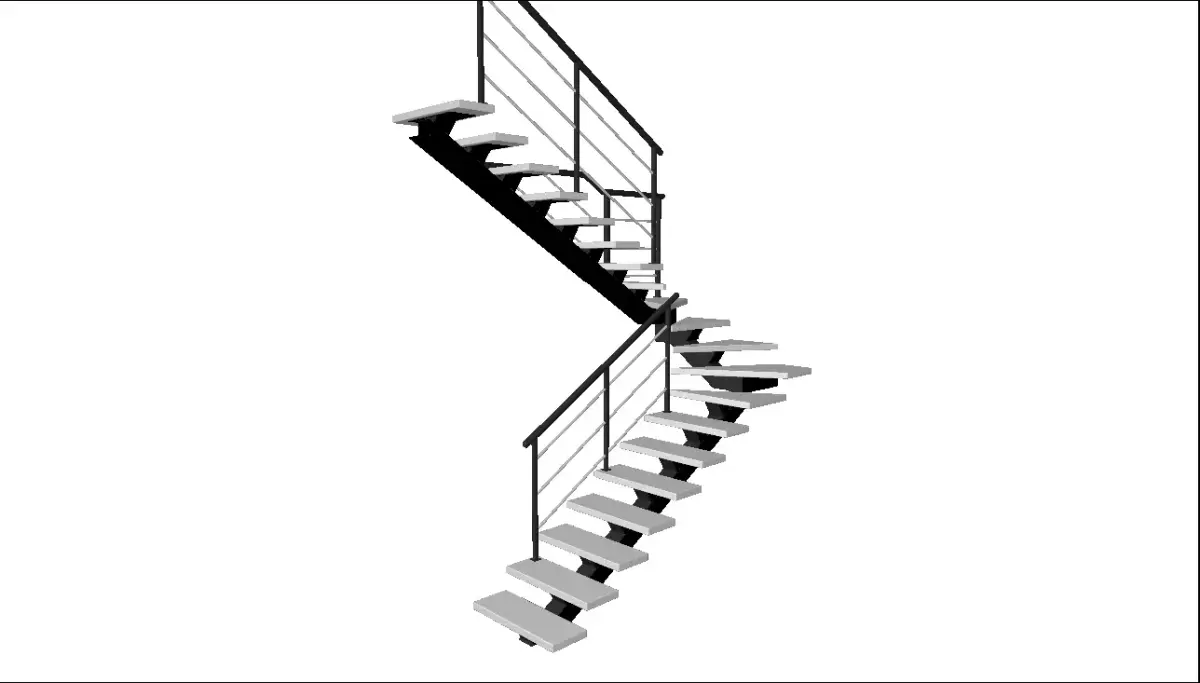 Modern metal stairs  Free 3D model