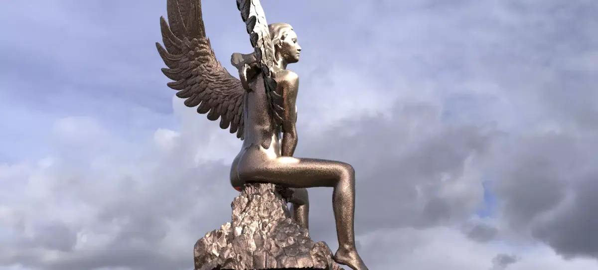 Egyptian goddess form Anatomy Siting Sculpture 2 3D model