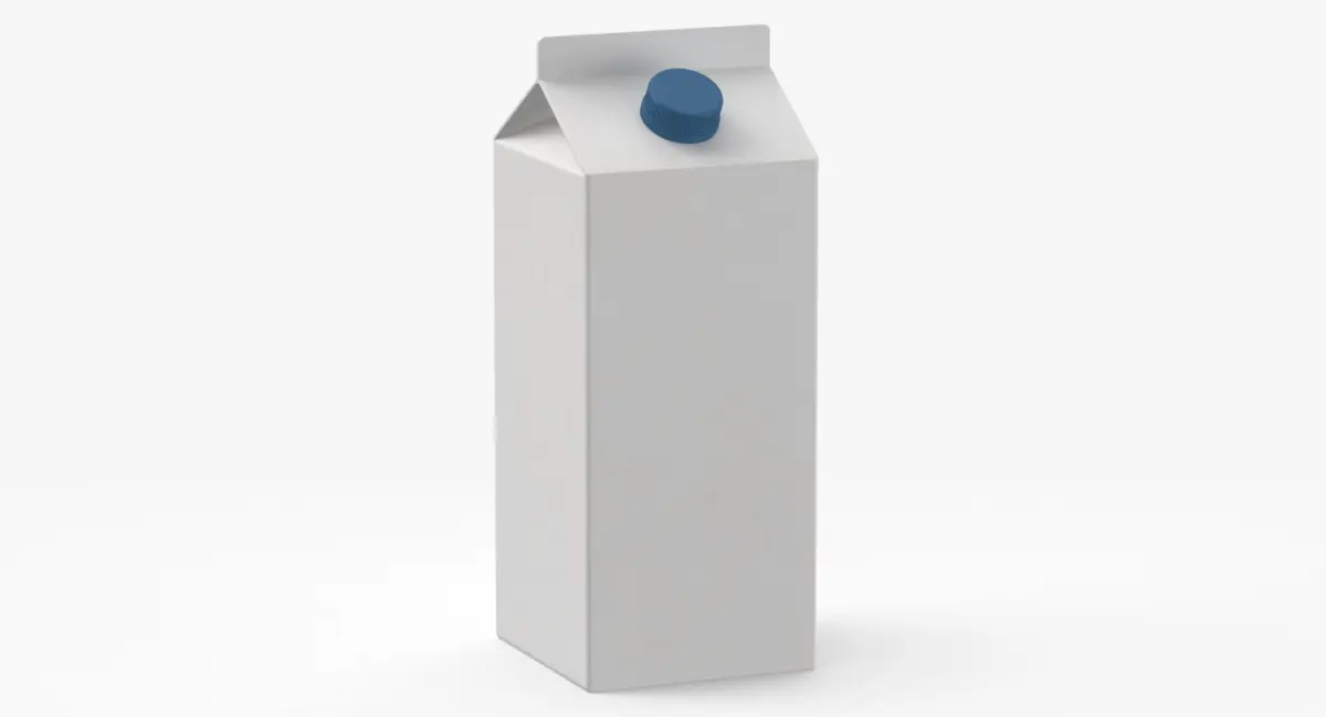Milk Carton Type 01 XL Blank Blue Green and Red Label(1) 3D model