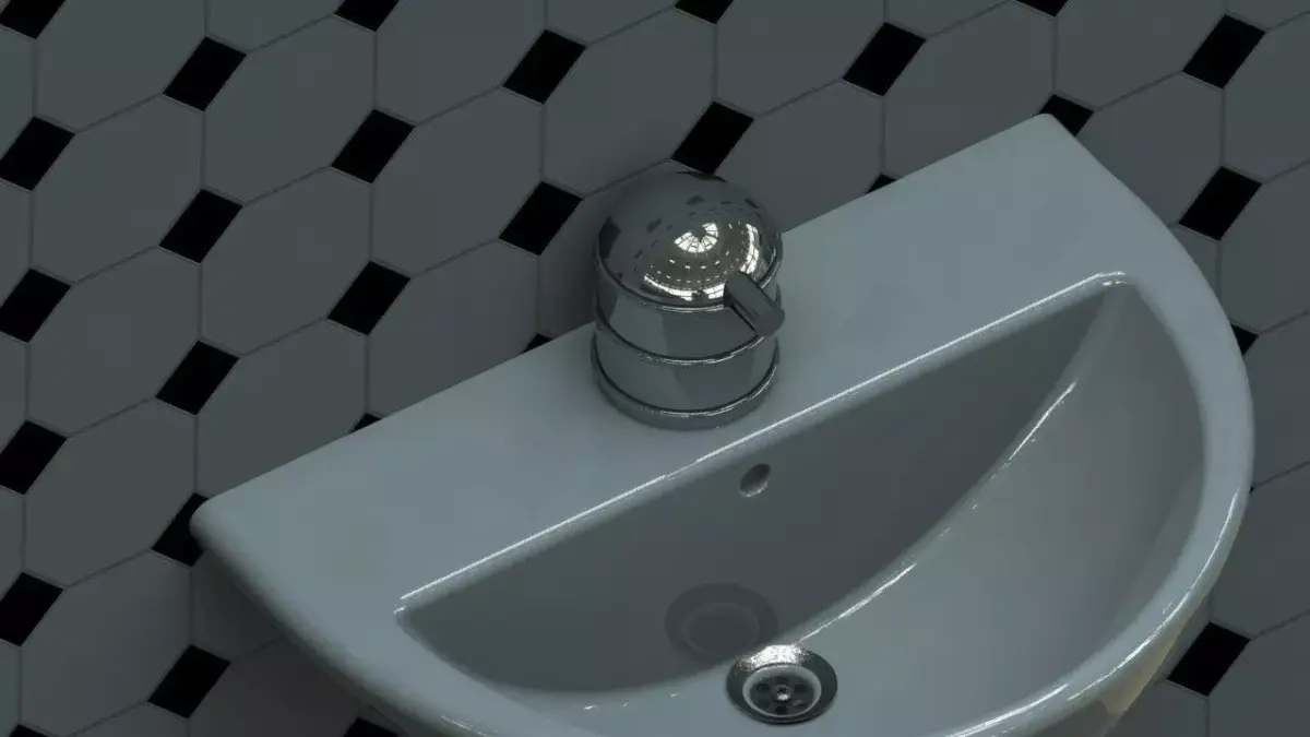 Sink bathroom with tiles Free 3D model