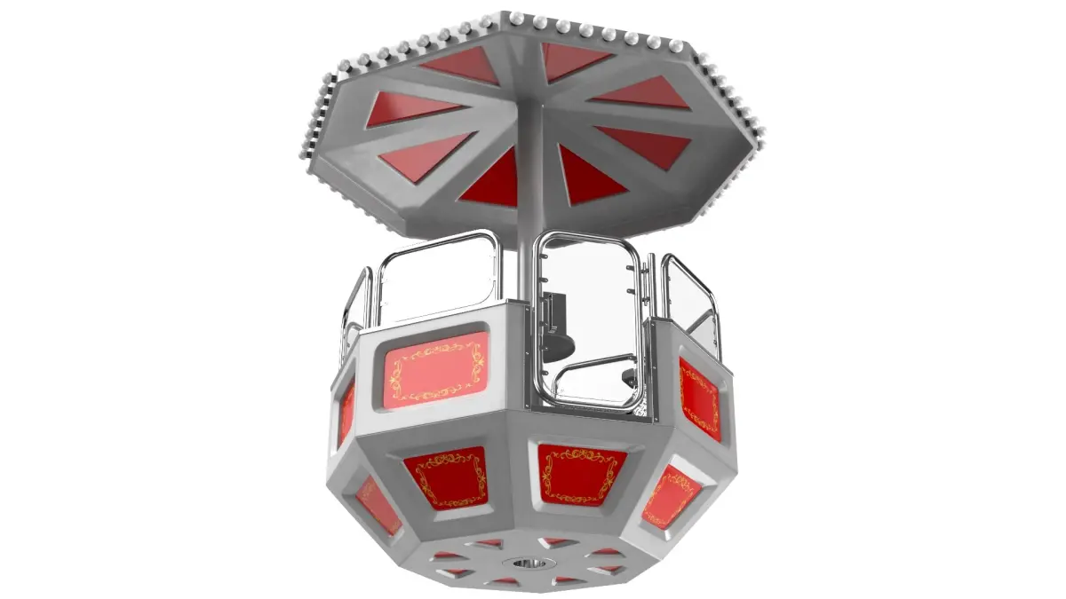 Red Detailed Ferris Wheel Cart 3D model