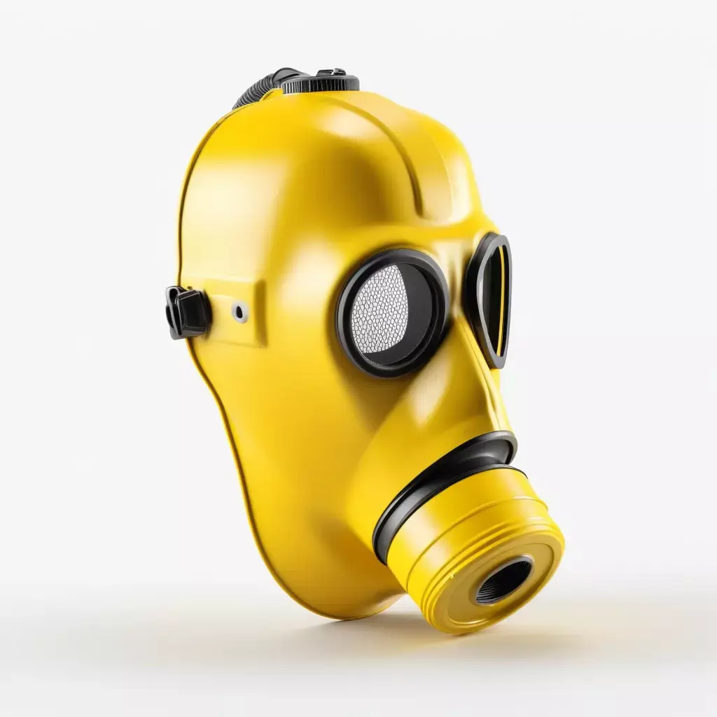 Yellow Industrial Gas Mask 3D model