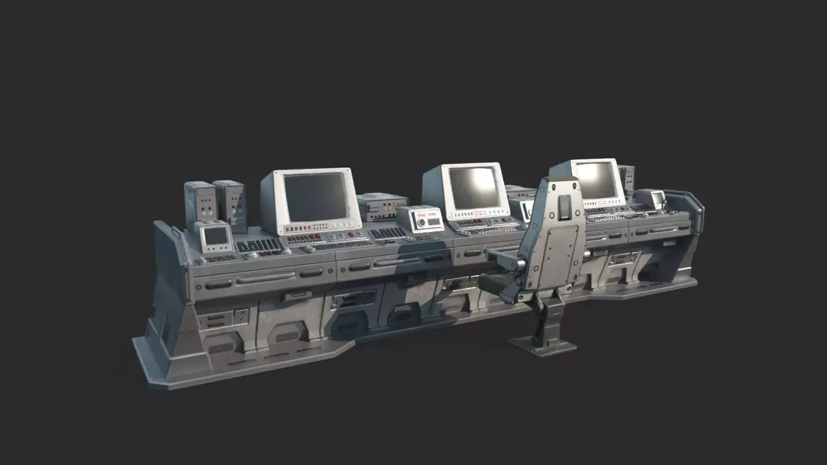 Computer Console of the Early Starry Future Sci-Fi Era 3D model