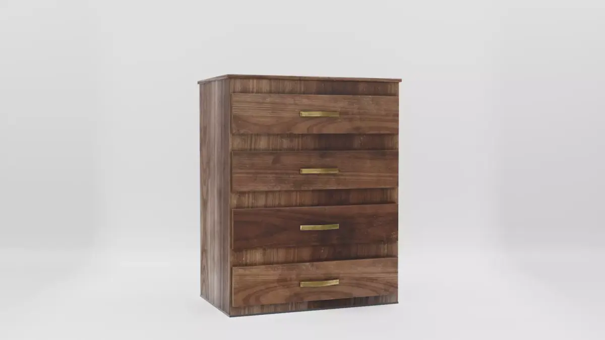 Wood Dresser Free low-poly 3D model