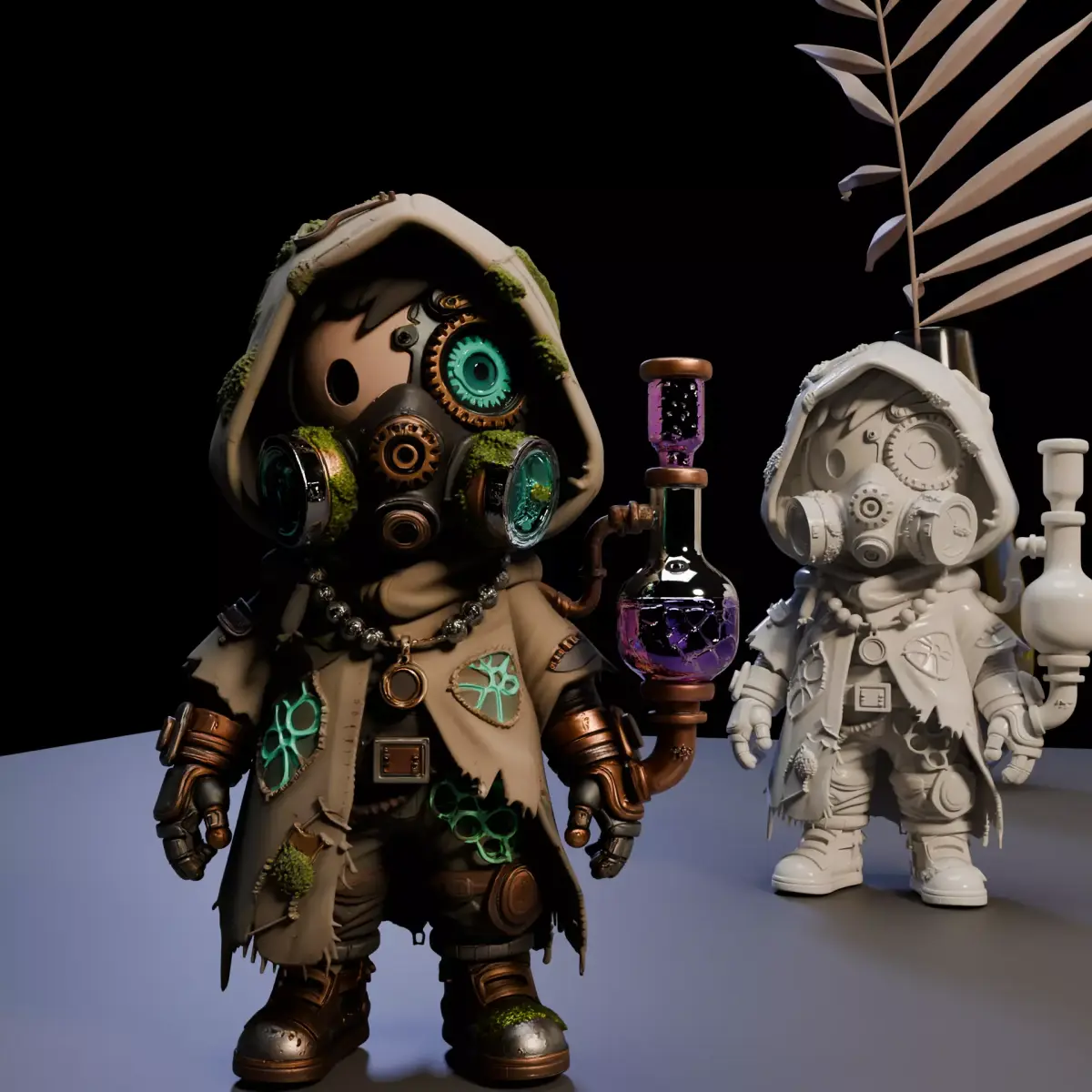 Steampunk Wasteland Alchemist 3D print model