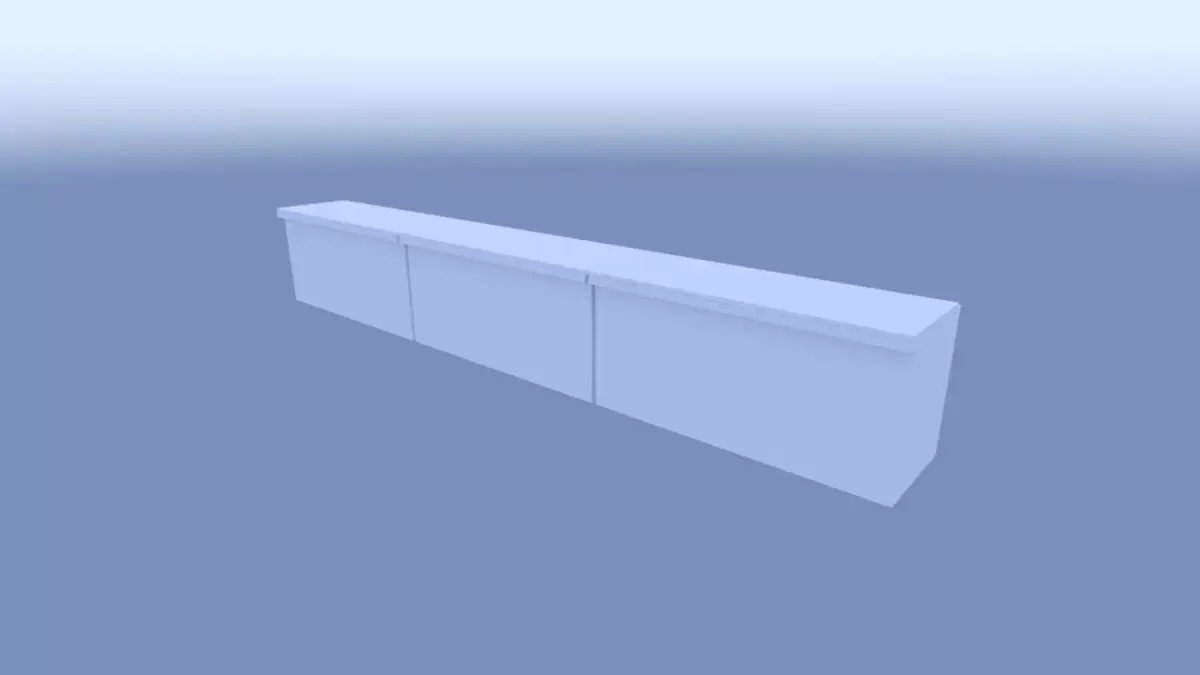 TV pedestal wall-attached Free low-poly 3D model