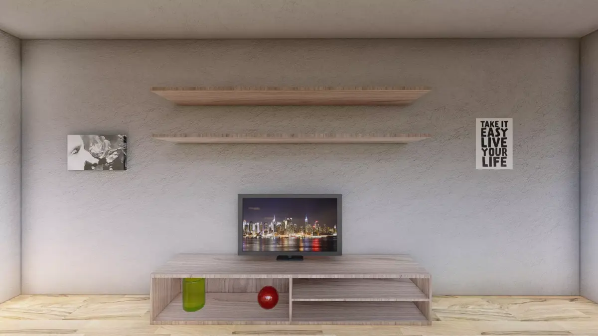 Tv Shelf Free low-poly 3D model