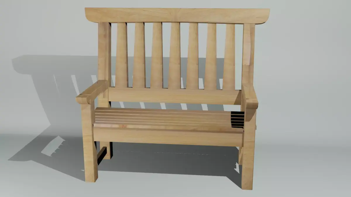 Wooden bench Free low-poly 3D model shop