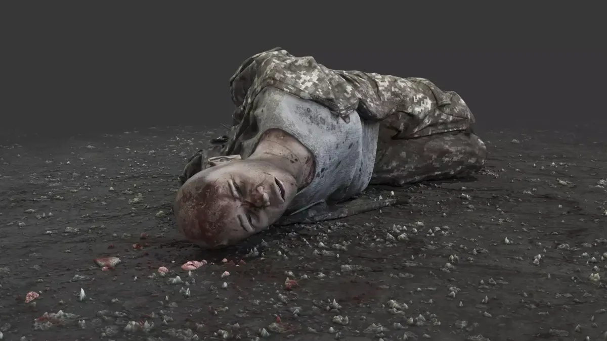 Fallen Soldier 5 Low-poly 3D model