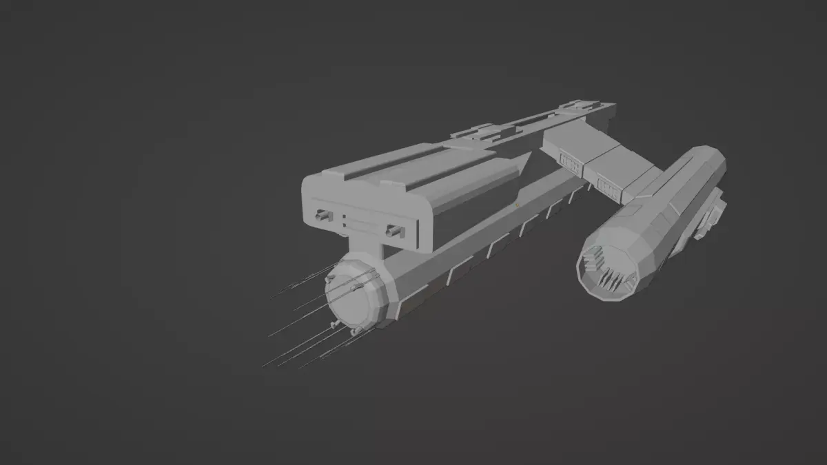Spaceship Hammerhead Low-poly 3D model