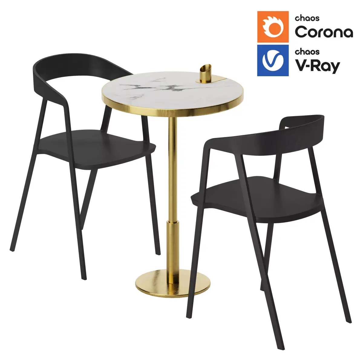 Cafe table and chair 01 Free 3D model