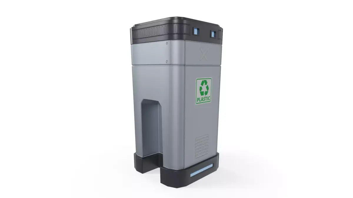 Sci-Fi Recycling Bin Low-poly 3D model