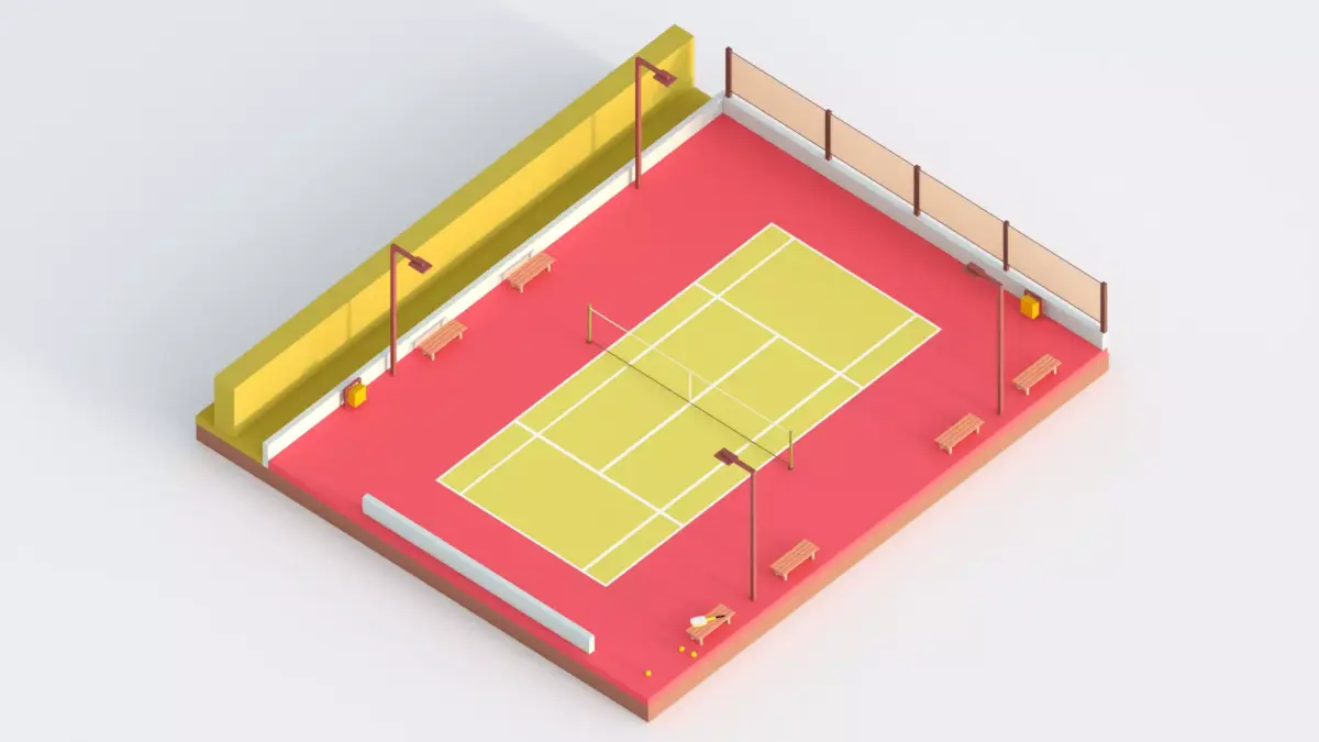 Low Poly Tennis Court Low-poly 3D model buy