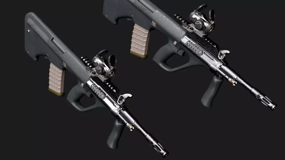 Steyr AUG A3 M1 with Aimpoint CompM4 Low Poly Weapon  Low-poly 3D model