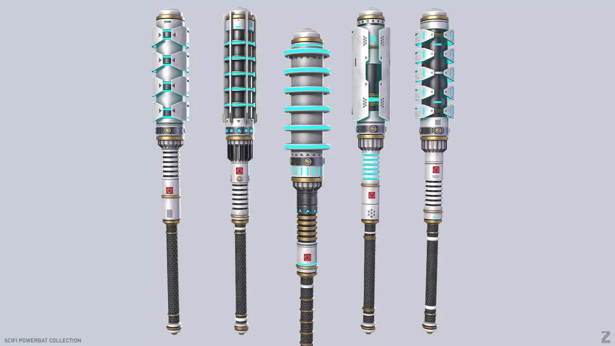 Scifi Powerbat collection 3D Model Pack