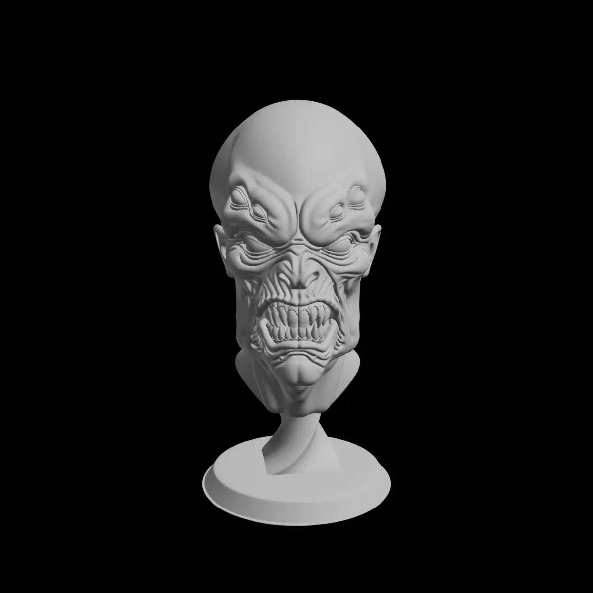 Mutant Alien Grotesque Creature Sculpture 3D print model