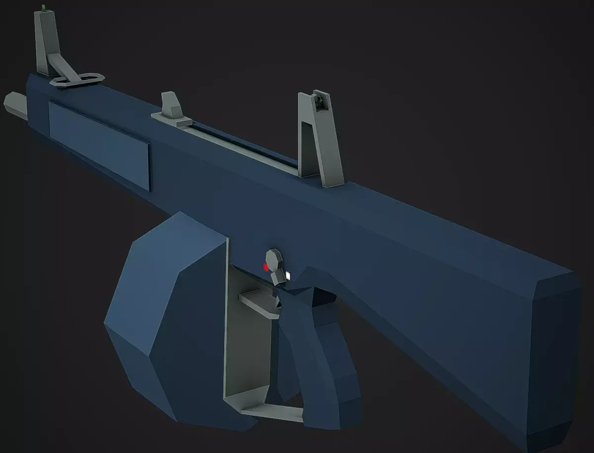 Stylized AA-12 Shotgun Low Poly Mobile Ready Low-poly 3D model