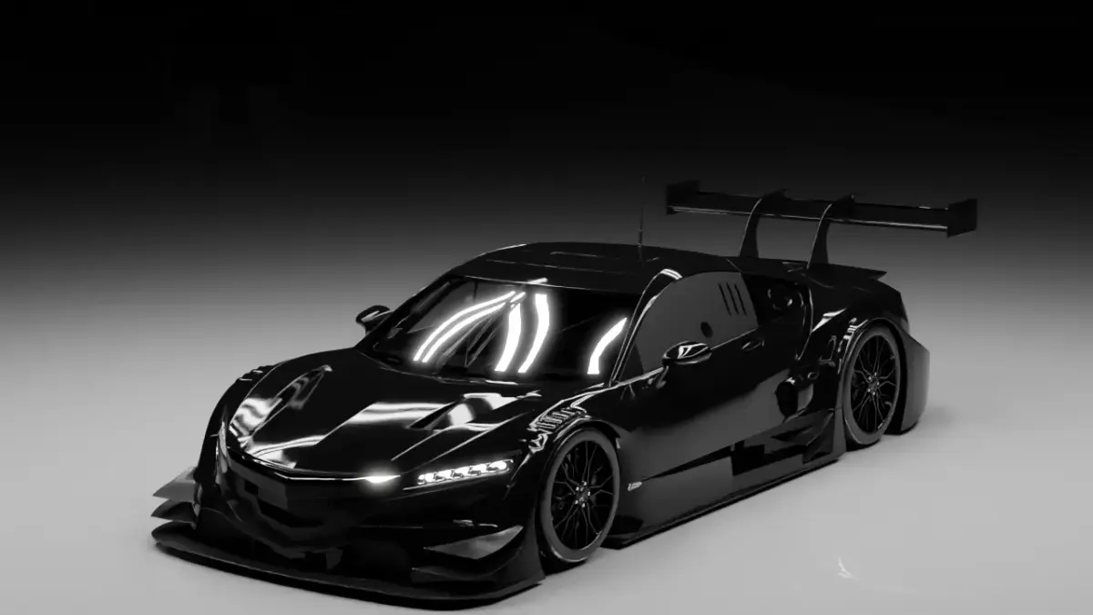 Futuristic GT Race Rigged 3D Model Hypercar Widebody Low-poly 3D model