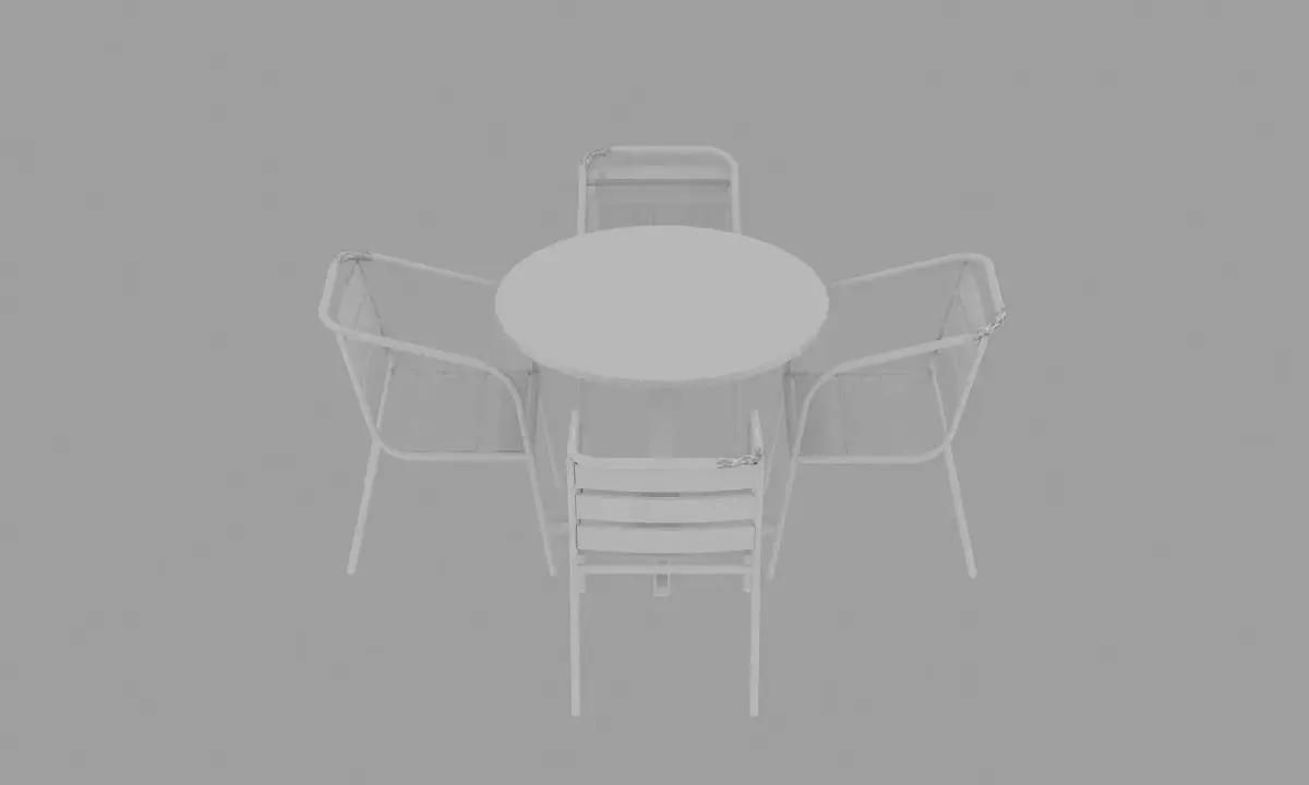 Chrome table set Free 3D model