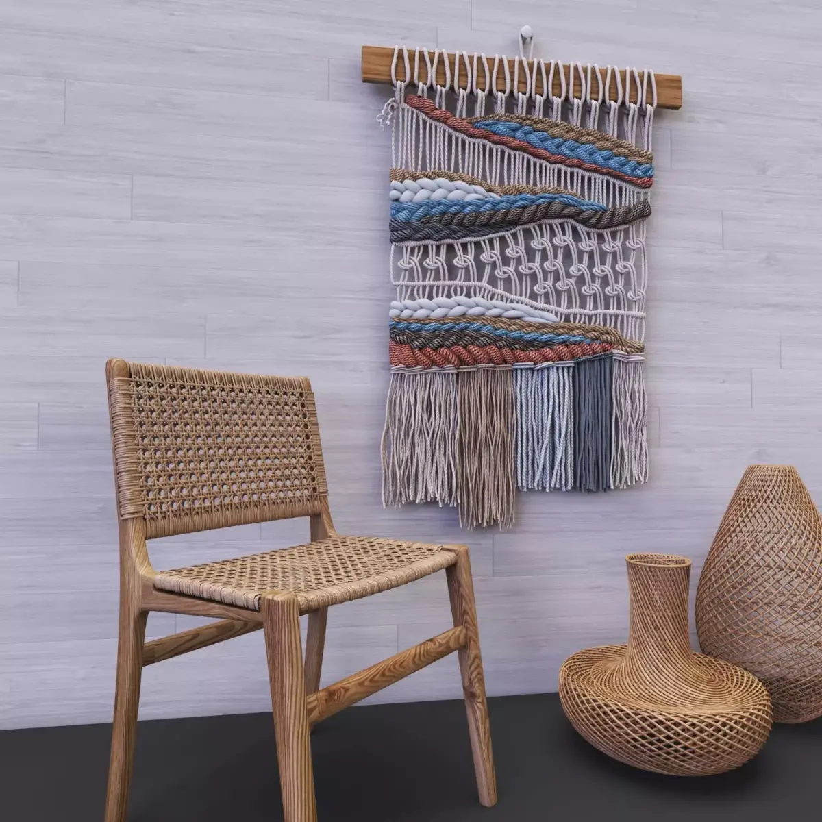 Rattan chair 3D model buy