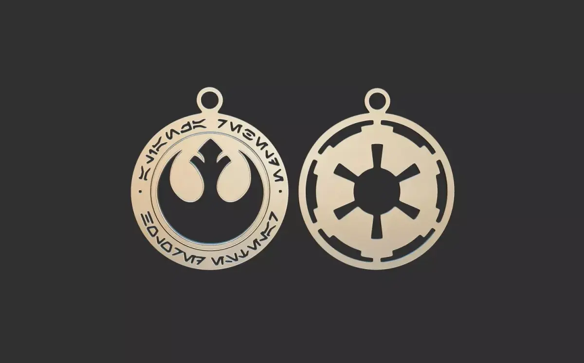 Star wars rebel and empire pendants 3D print model purchase