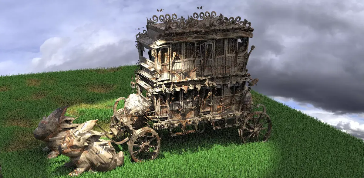 Easter Stage Coach 3 with Bunny 3D model