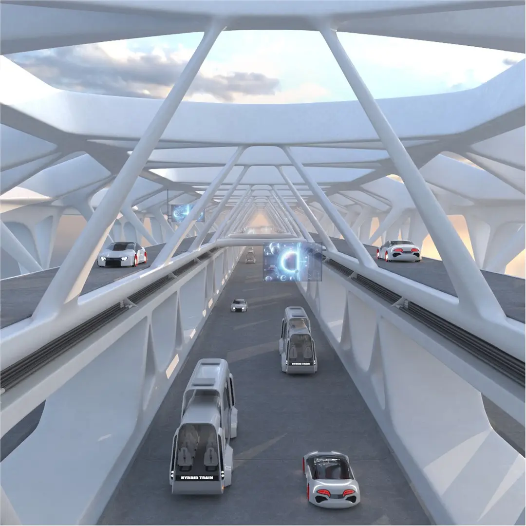 Sci-Fi Futuristic Autobahn Tunnel 3D model