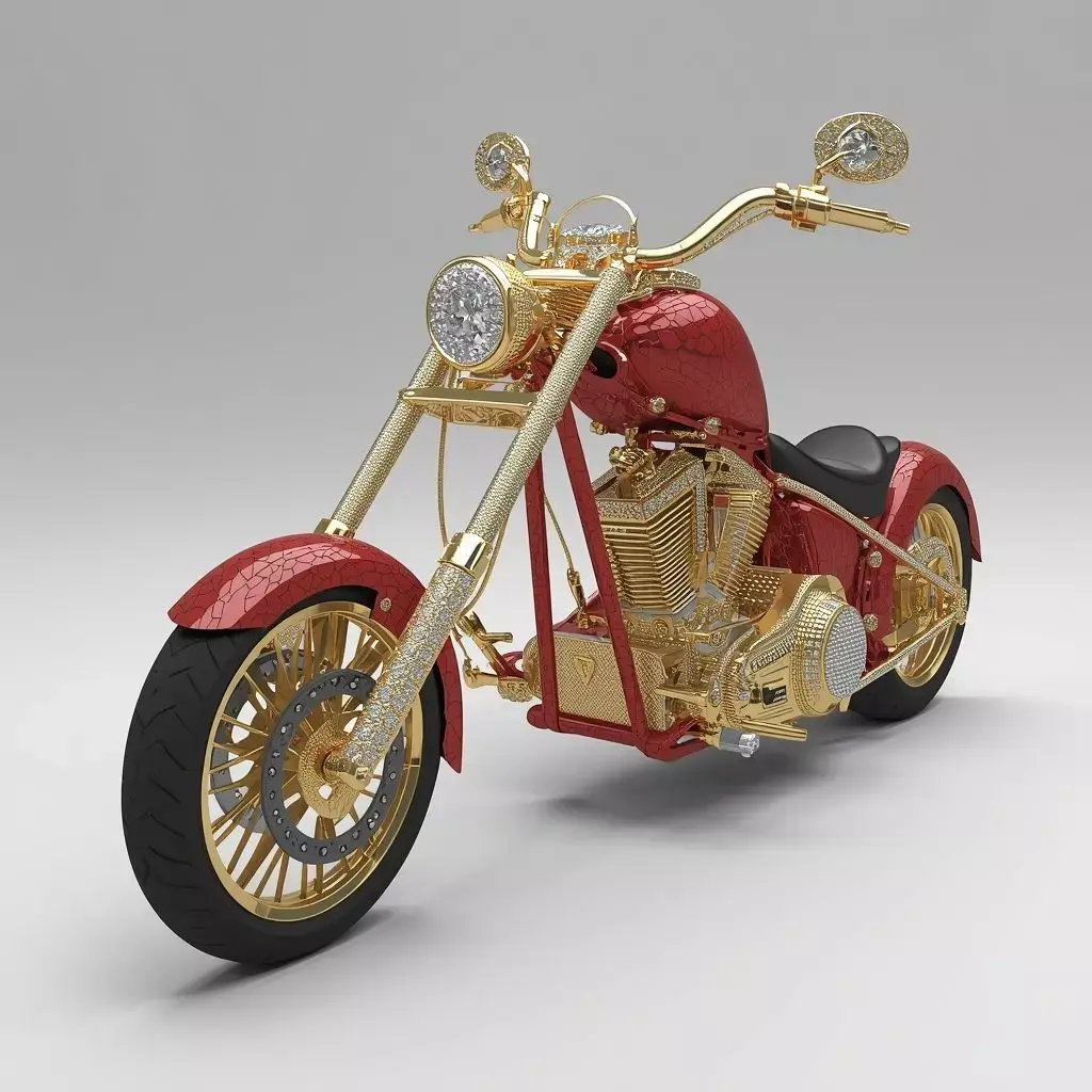 Aztec Sun God Jeweled motorcycle Low-poly 3D model