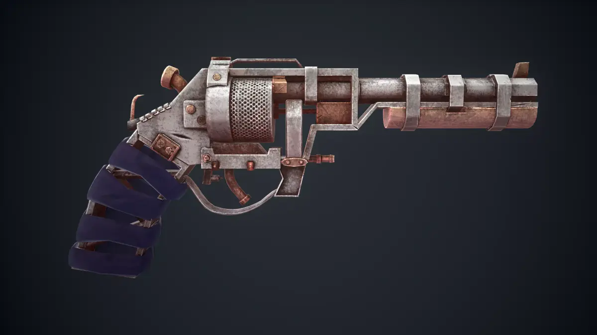 Stylized Scrap gun Low-poly 3D model