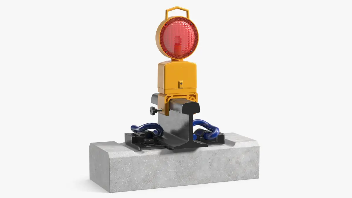 Railway Mounted Warning Lamp Yellow 3D model purchase