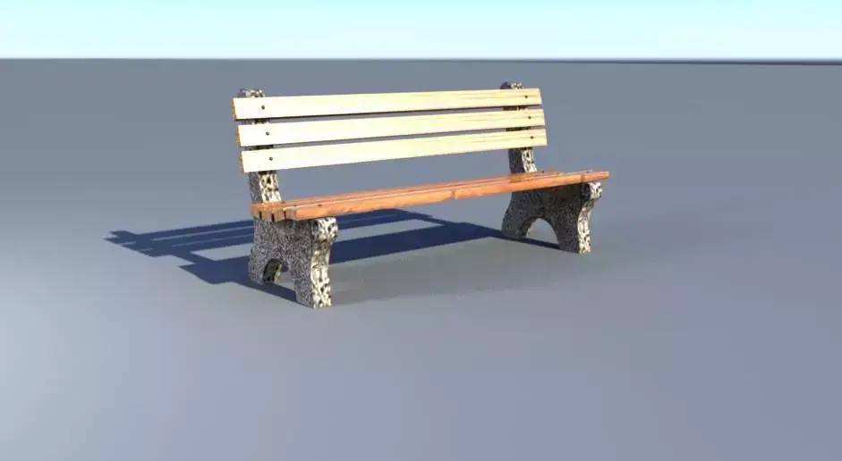 3D park Bench Low-poly 3D model