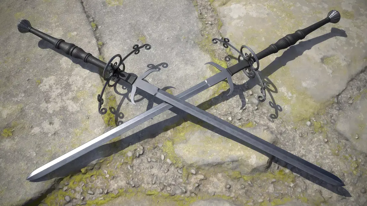 South German Grosser Bidenhander circa 1580  Game Ready 3D Model Low-poly 3D model