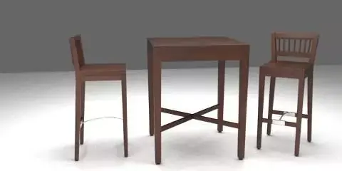 Bar table and chairs Free 3D model