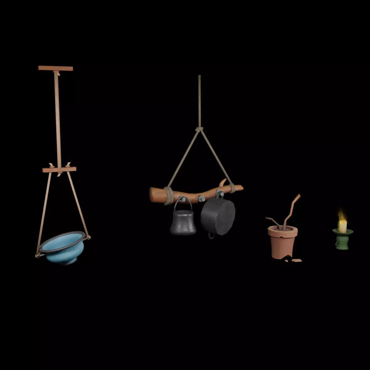 Stylized Furniture Package Low-poly 3D model