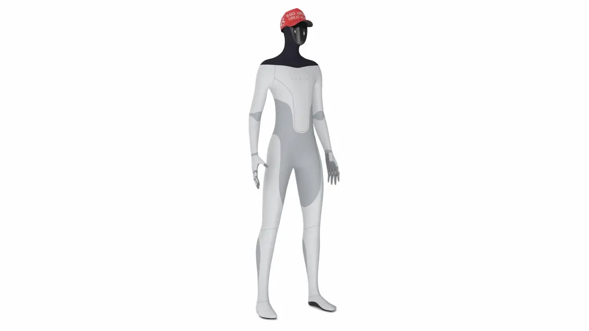 Tesla Bot in Trump Cap Rigged 3D model