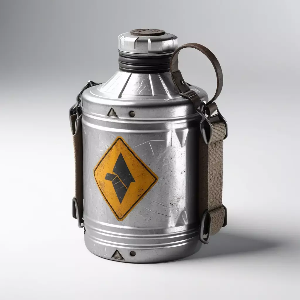 Worn Metal Canteen with Strap 3D model