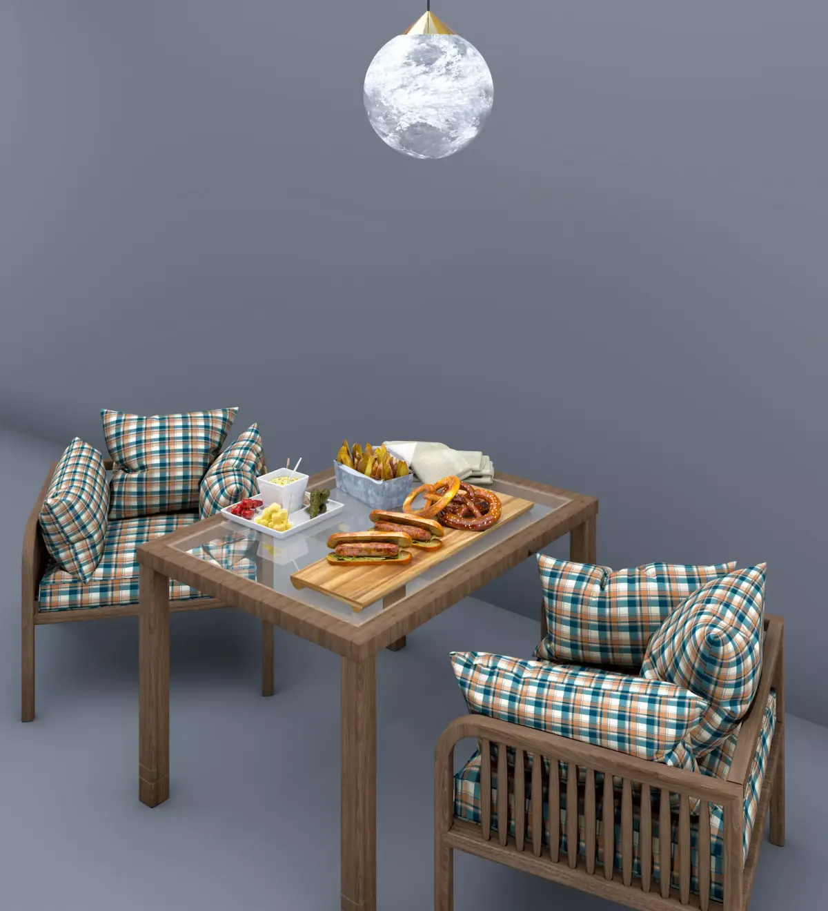 private two couples table  3D model