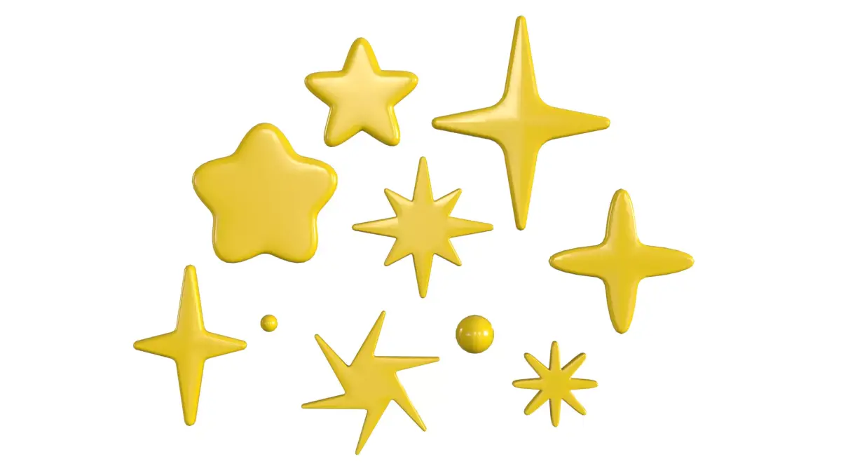 10 Cartoon Star PBR Low-poly 3D model