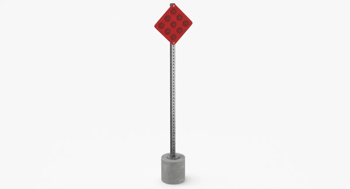 End of road Object marker Red and Yellow(1) 3D model