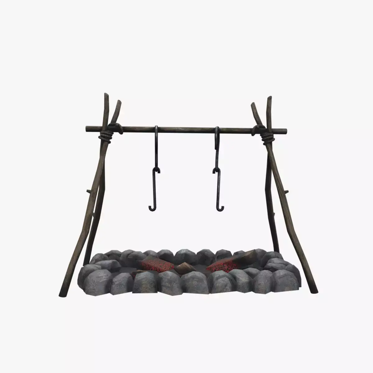 Outdoor Fire Stove Low-poly 3D model