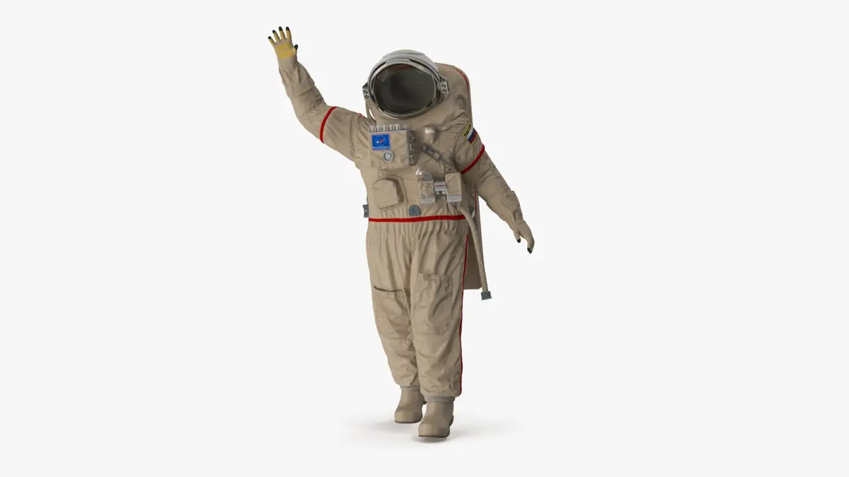 Russian Astronaut Spacesuit Orlan MK Rigged for Maya 3D model