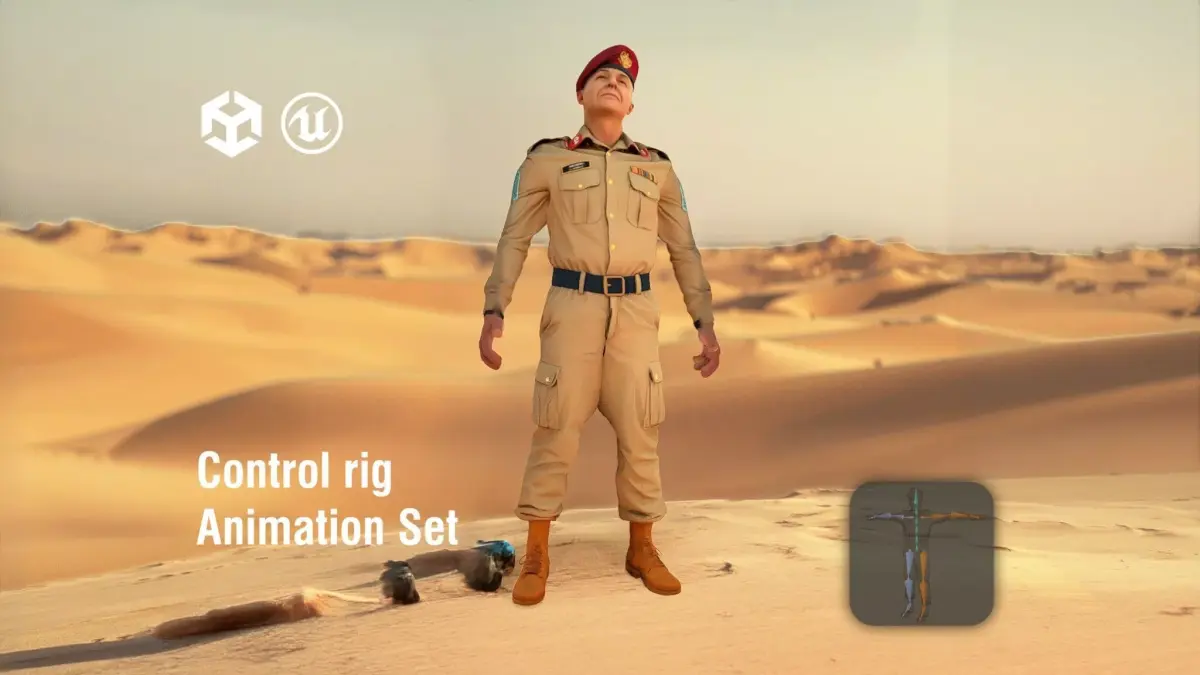 Bahraini Major Formal Desert Uniform Low-poly 3D model